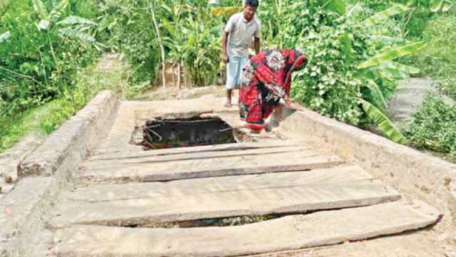 রেলিং নেই পাটাতন নেই তবু এটি সেতু