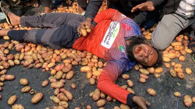 কোল্ড স্টোরেজে ভাড়া বৃদ্ধি, কৃষক আলু ফেলে দিলেন রাস্তায়