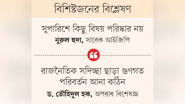 পুলিশের সংস্কার বাস্তবায়নে জরুরি রাজনৈতিক সদিচ্ছা